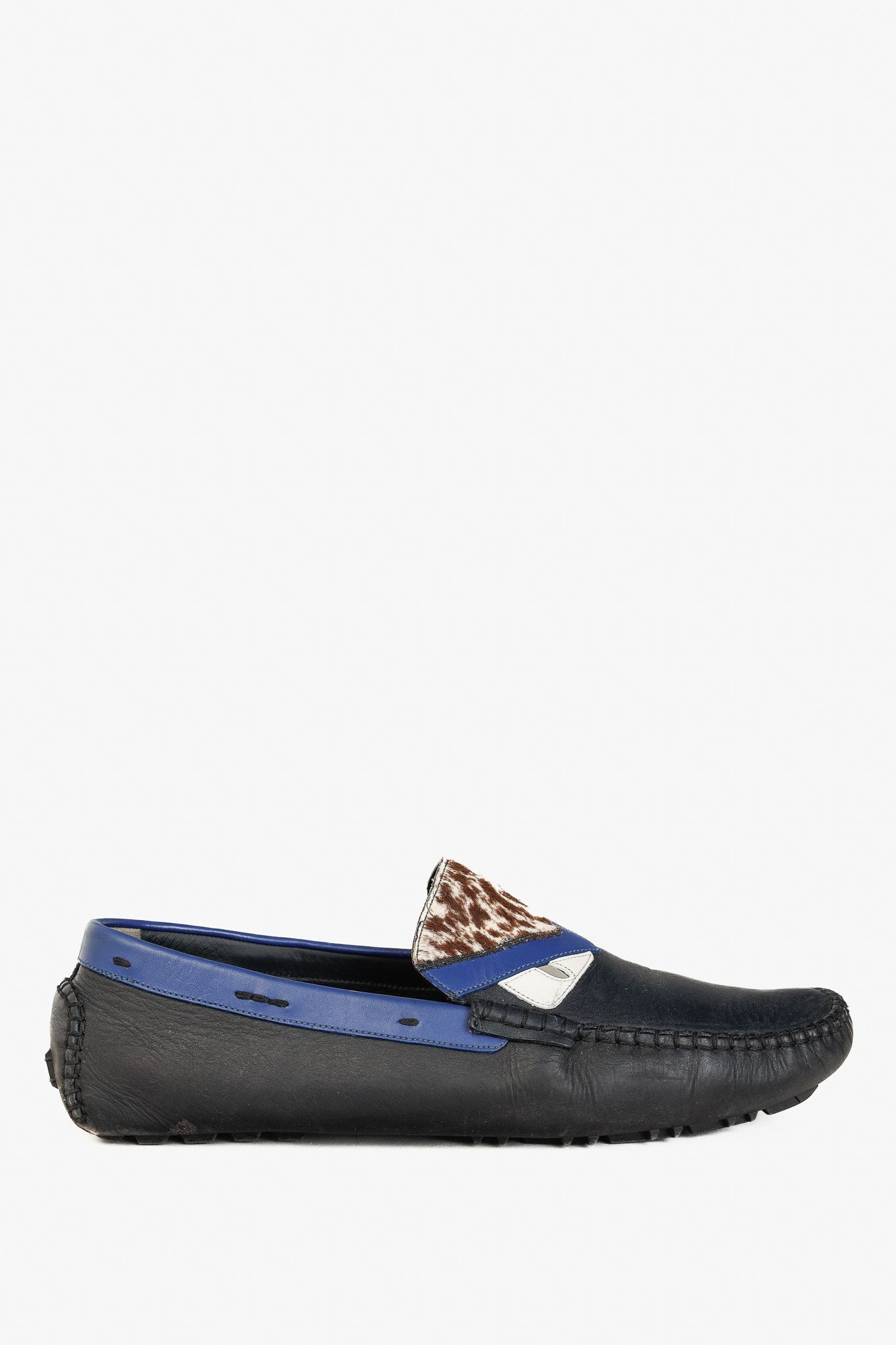 Fendi Fendi Monster Eyes Blue & Pony Hair Trim Driving Mocs Size US 9 / EU 42 - 2 Thumbnail