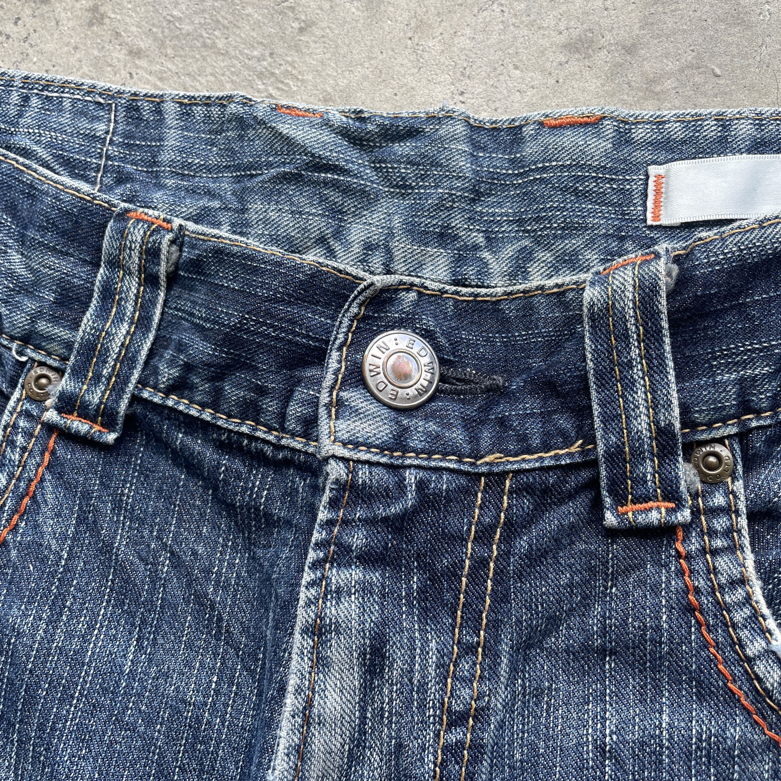 Edwin × Japanese Brand VINTAGE EDWIN XV-S DISTRESSED FADED BAGGY JEANS PANTS W35 Size US 35 - 6 Thumbnail