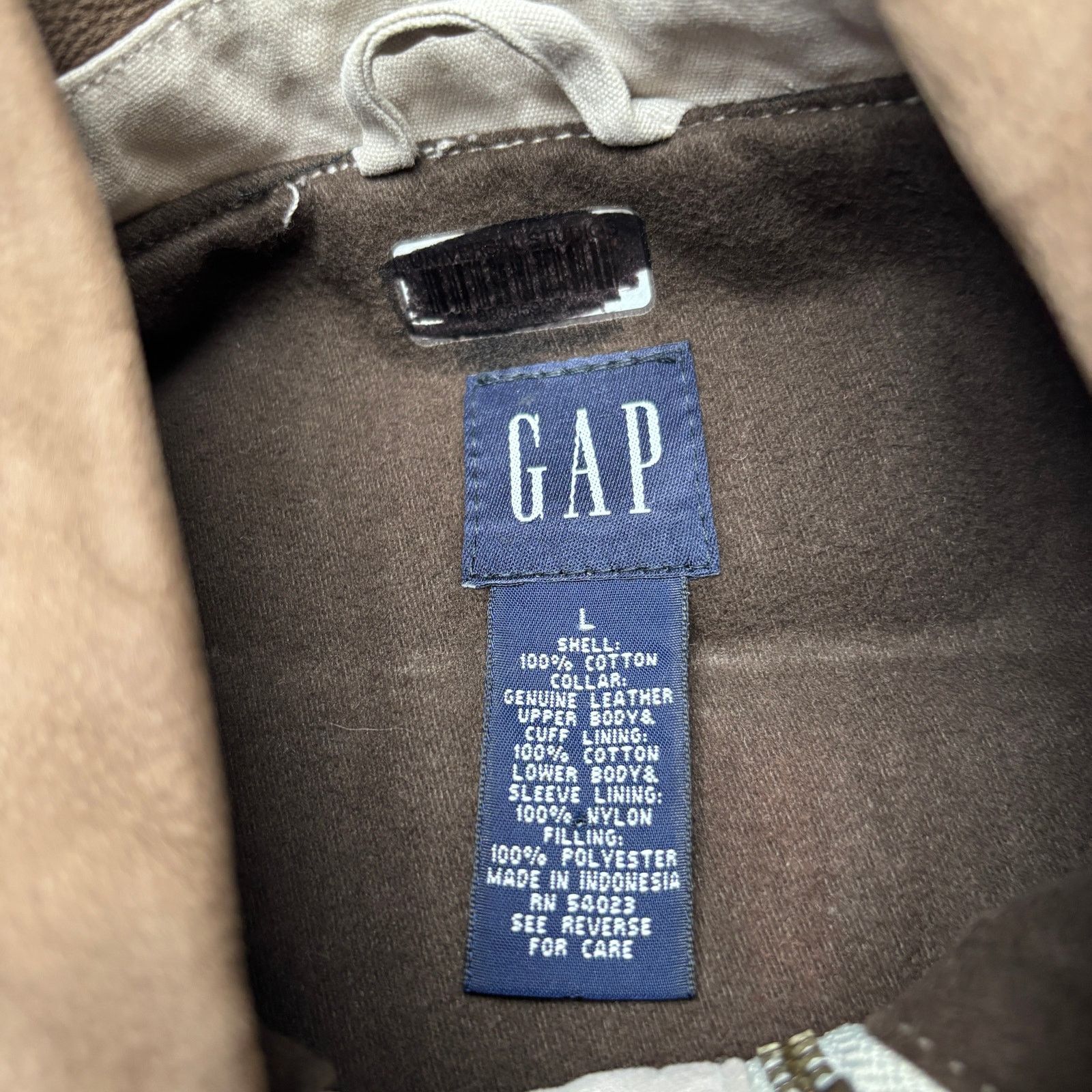 Gap Vintage Gap Field Chore Coat Quiltef Jacket Leather Collar Size US L / EU 52-54 / 3 - 3 Thumbnail