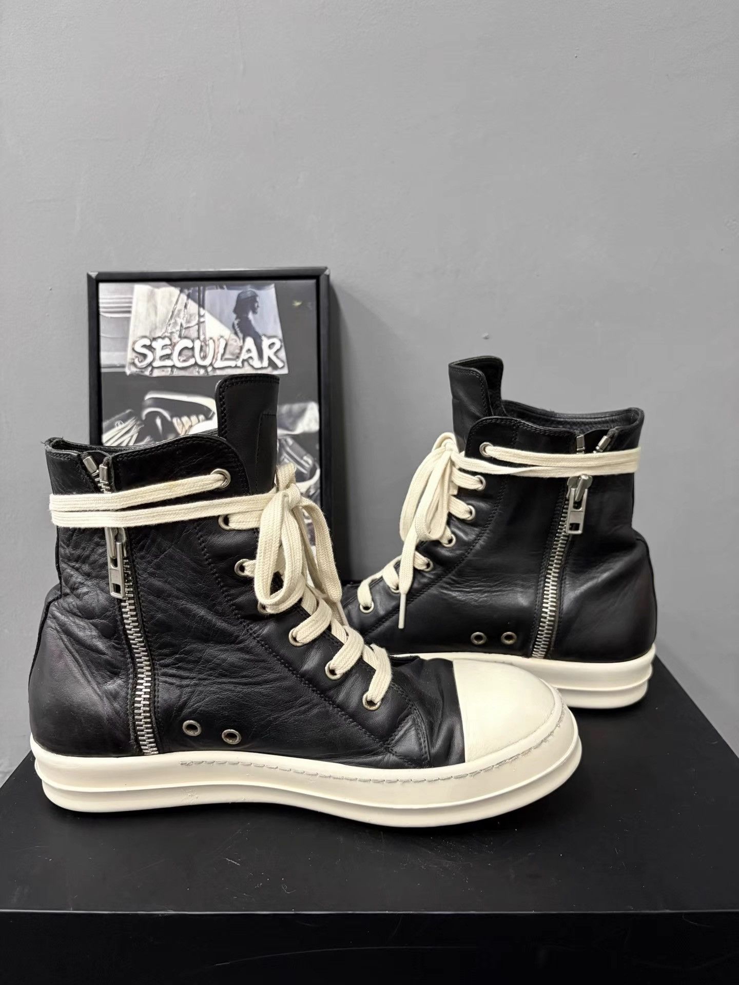 Rick Owens Rick Owens Mainline Black White Ramones Sneakers K34 Size US 8.5 / EU 41-42 - 6 Thumbnail