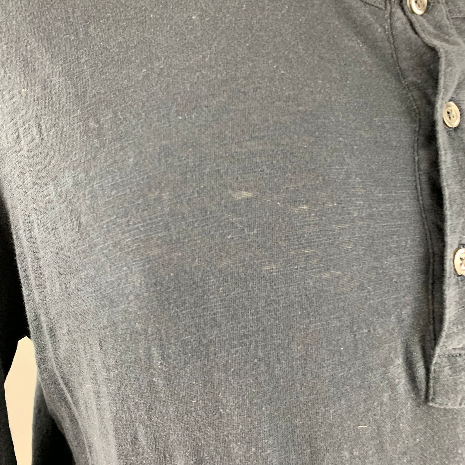 Theory THEORY Size XL Navy Cotton Henley Pullover Size US XL / EU 56 / 4 - 4 Thumbnail