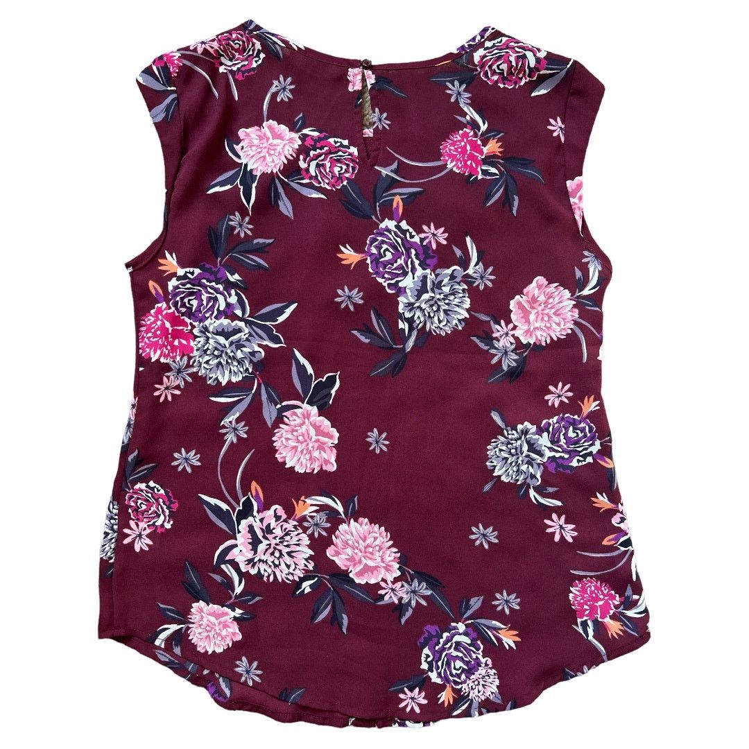 Other Candie's Burgandy Floral Print Sleeveless Top, XS Size XS / US 0-2 / IT 36-38 - 3 Thumbnail