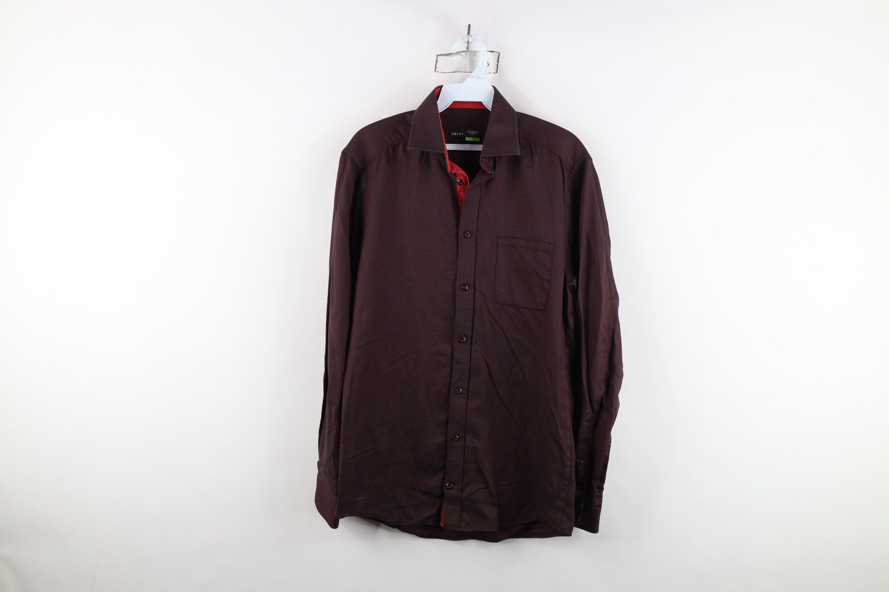 Vintage Horst Distressed Polka Dot Collared Button Shirt Red Cotton Size US M / EU 48-50 / 2 - 1 Thumbnail