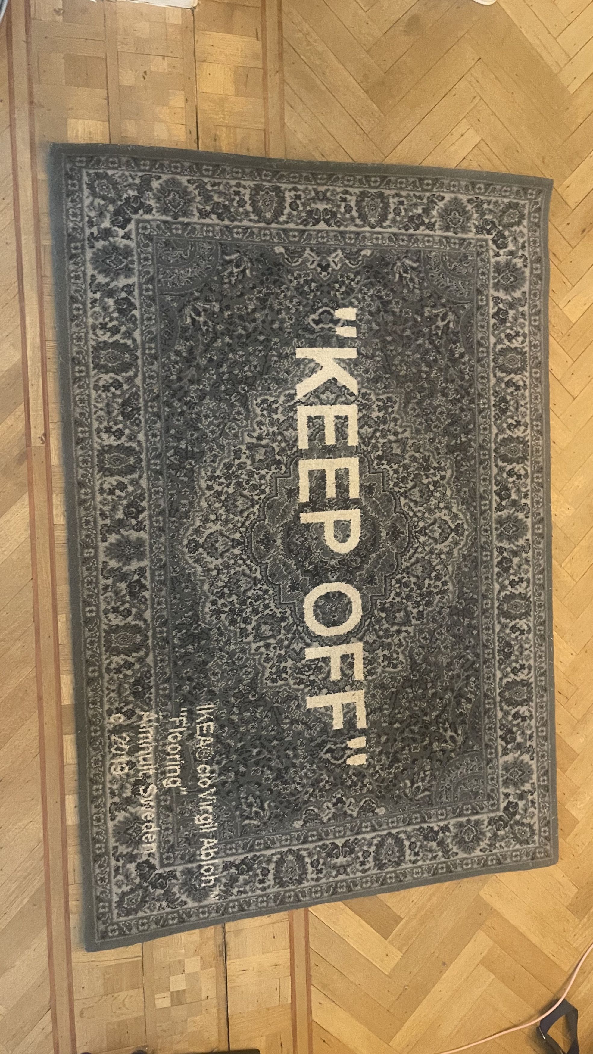 image of Virgil Abloh X Ikea "keep Off" Rug in Grey, Men's