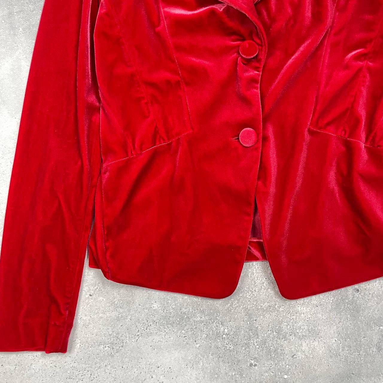 Emporio Armani Emporio Armani Two Button Velour Blazer Women’s Red Size 46 Size L / US 10 / IT 46 - 8 Thumbnail
