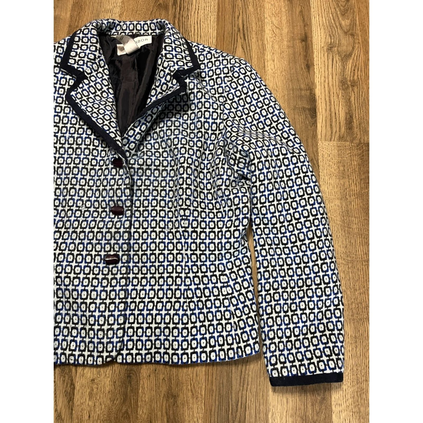 Vintage Sag Harbor Jacket, Women's Size 14, Blazer, White Blue, Buttons Up Size XL / US 12-14 / IT 48-50 - 4 Thumbnail