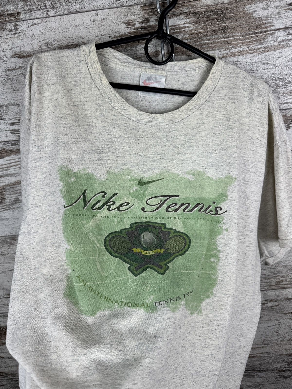Nike × Vintage Mens Vintage Nike tennis USA T-shirt big logo tee rare 90s Size US L / EU 52-54 / 3 - 7 Thumbnail