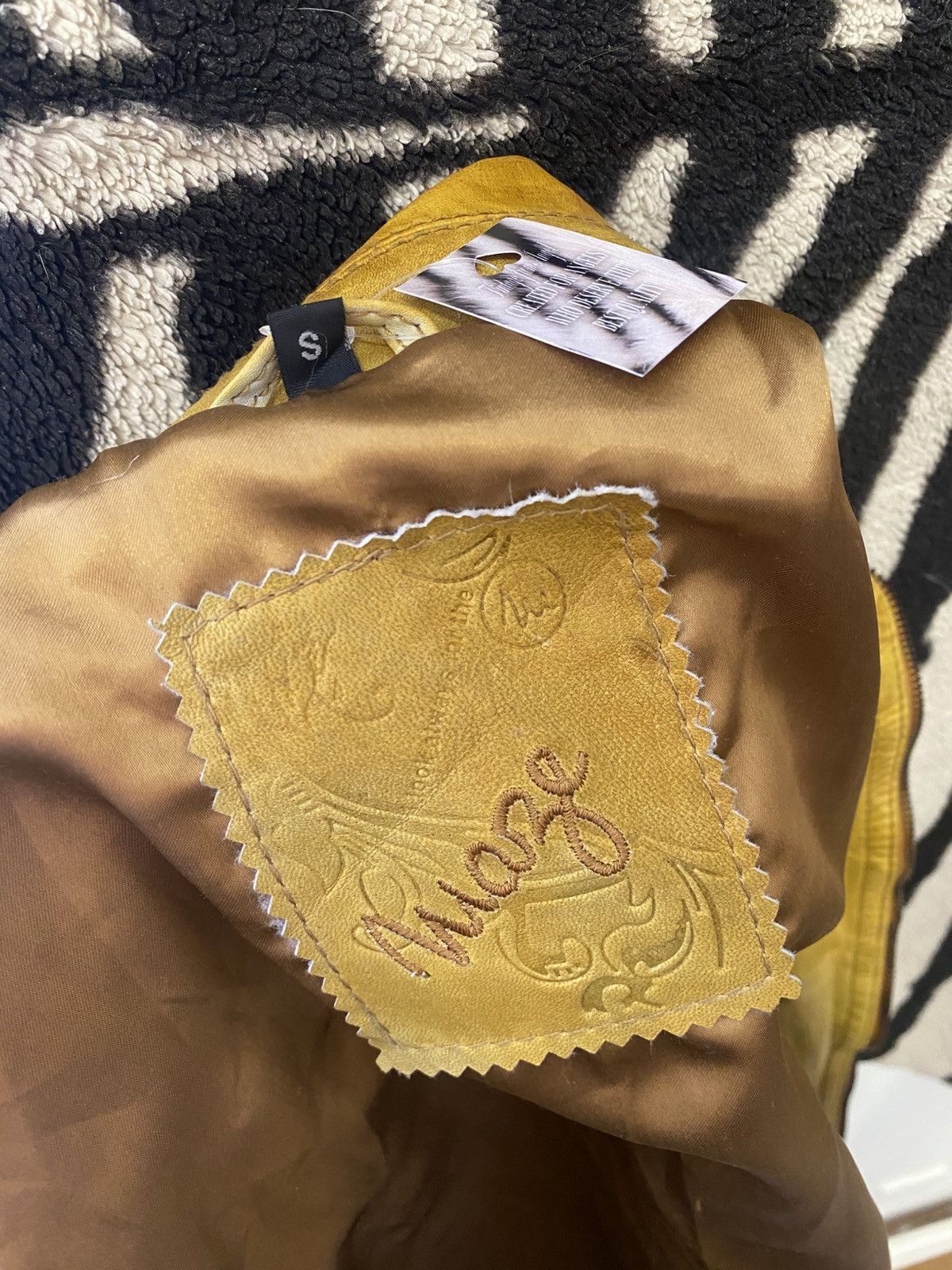 Vintage Yellow mustard leather slim jacket Size S / US 4 / IT 40 - 6 Thumbnail