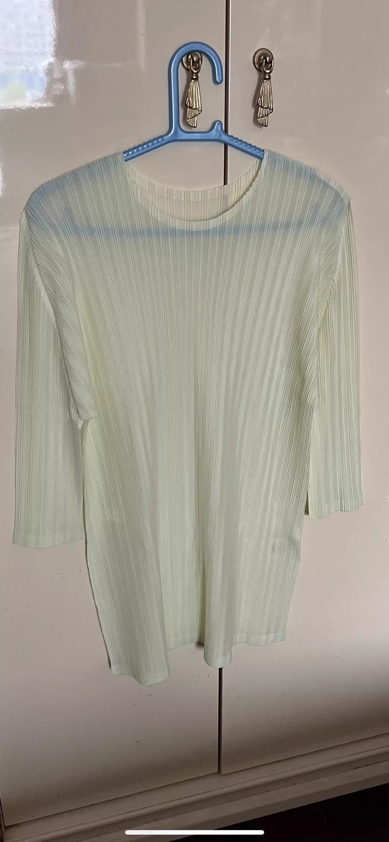 Issey Miyake Issey Miyake size:5 Light green round-neck, ribbed and ple Size S / US 4 / IT 40 - 1 Thumbnail