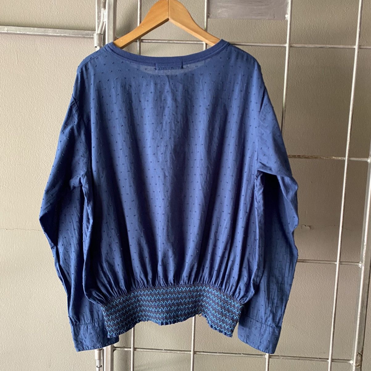 Ne-Net Ne-Net Blue Textured Long Sleeve Blouse Size XS / US 0-2 / IT 36-38 - 2 Thumbnail