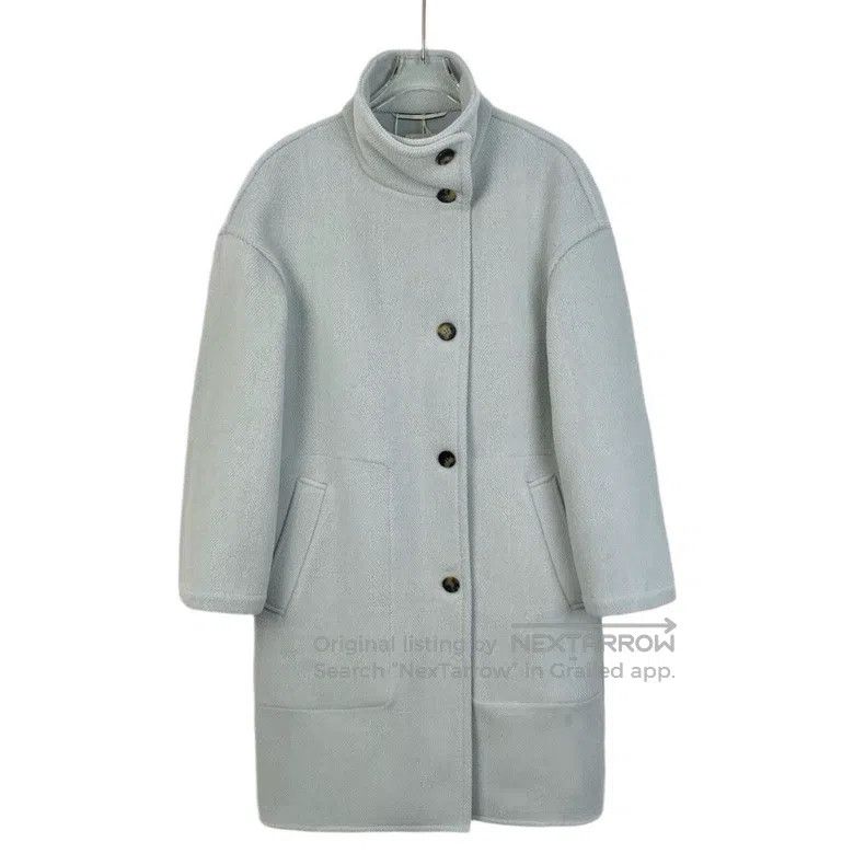 Hermes Hermes Light Blue Wool Single-Breasted Coat Size XS / US 0-2 / IT 36-38 - 1 Thumbnail