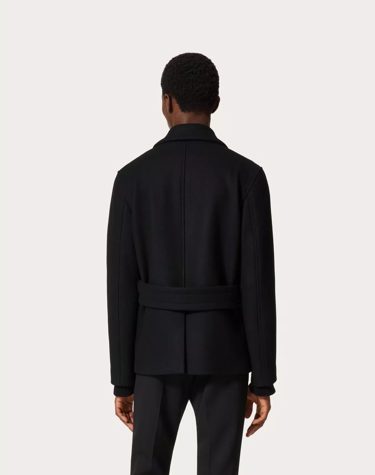 Valentino oc11z0725 Technical Wool Cloth Peacoat in Black Size US S / EU 44-46 / 1 - 5 Thumbnail