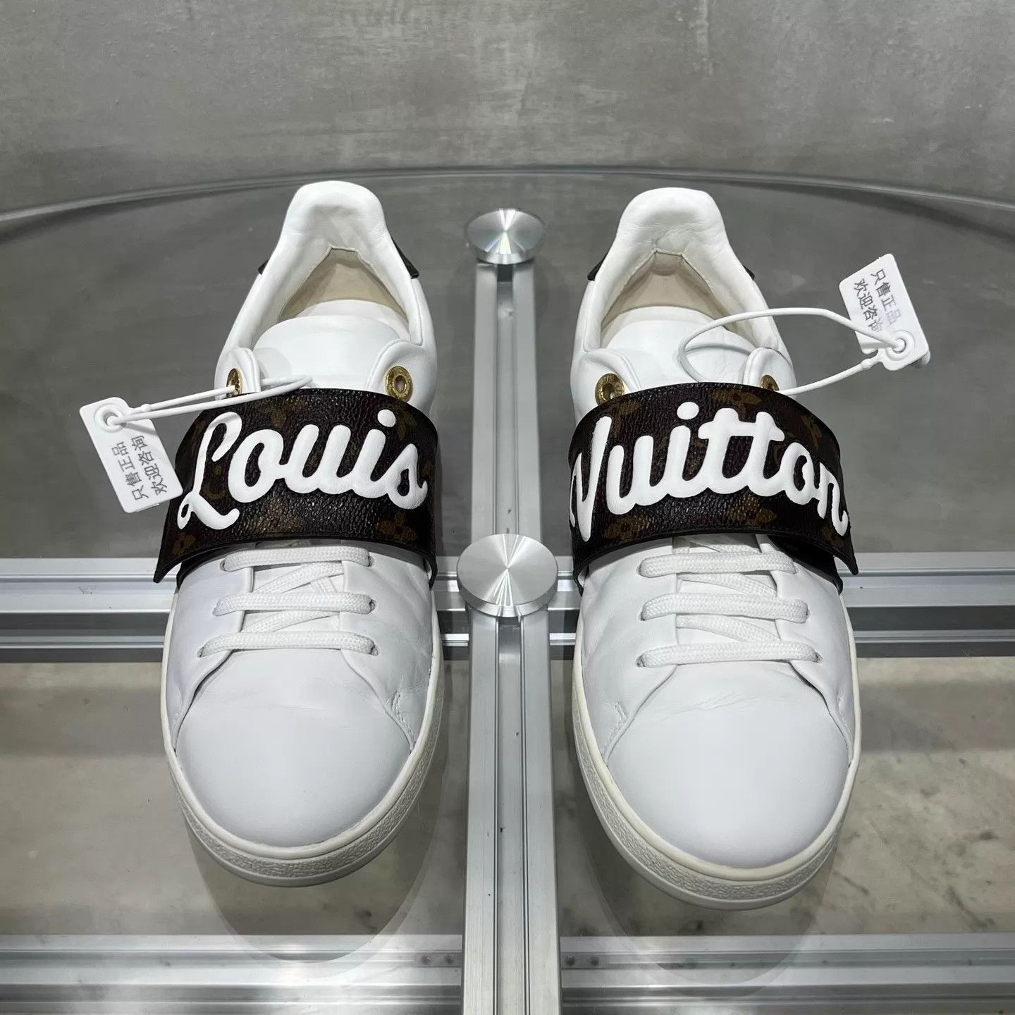 Louis Vuitton LV Monogram Velcro White Sneaker UK4 (38) Size US 7.5 / IT 37.5 - 1 Thumbnail