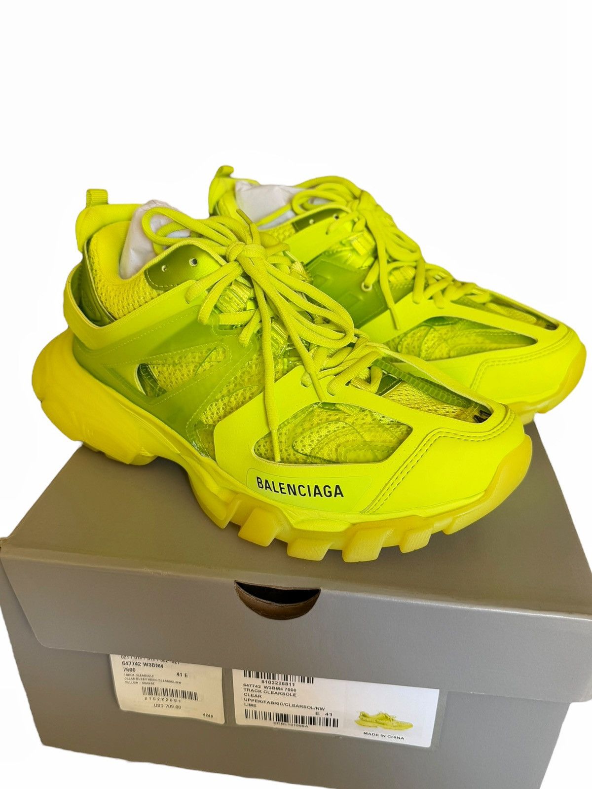 Balenciaga Neon Yellow Lime Track Runner Sneaker Size US 8 / EU 41 - 1 Thumbnail