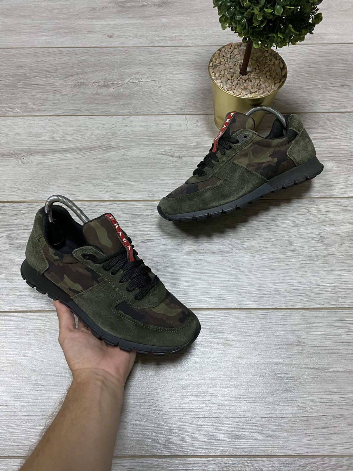Prada Prada camo tab sneakers logo Size US 7 / EU 40 - 1 Thumbnail