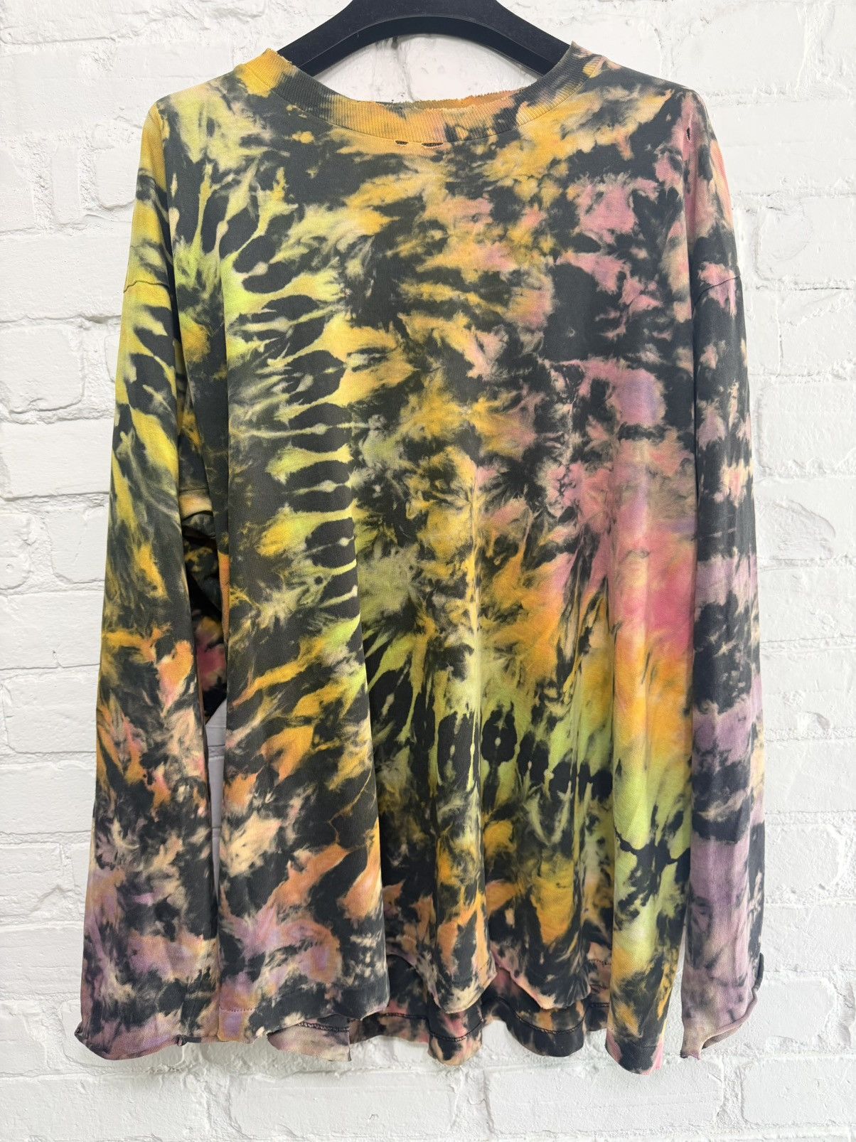 Vintage Vintage 90's Liquid Blue thrashed tie dye cut longsleeve Size US XL / EU 56 / 4 - 7 Thumbnail