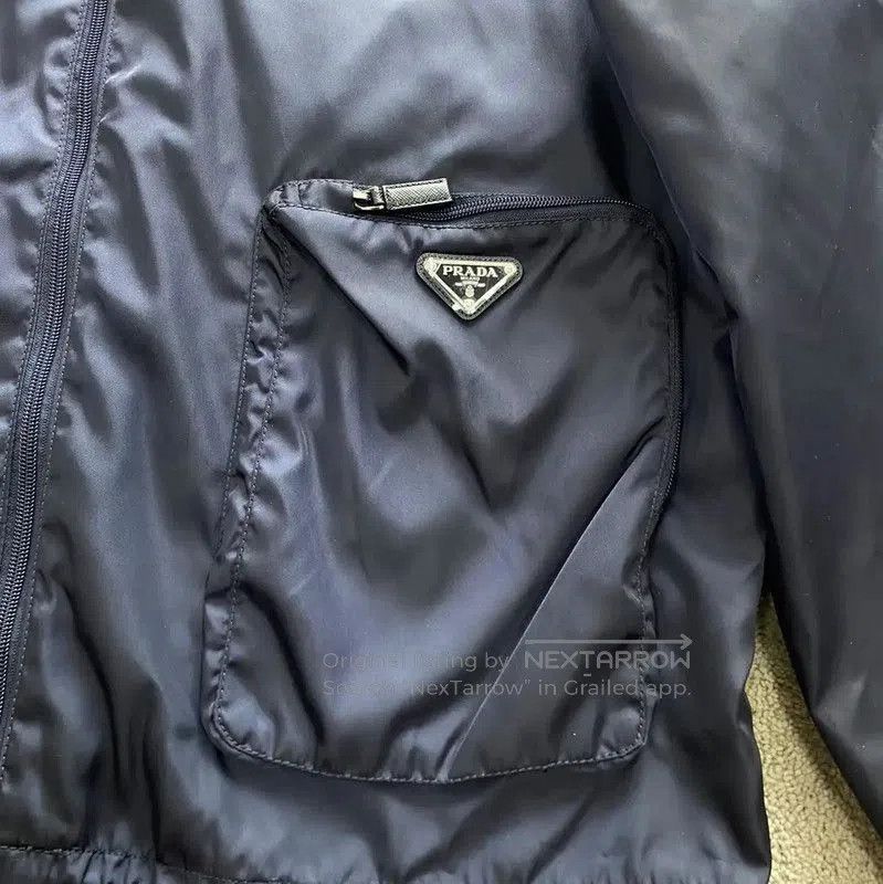 Prada Prada Men's Navy Polyester Jacket Size L. Size US L / EU 52-54 / 3 - 3 Thumbnail