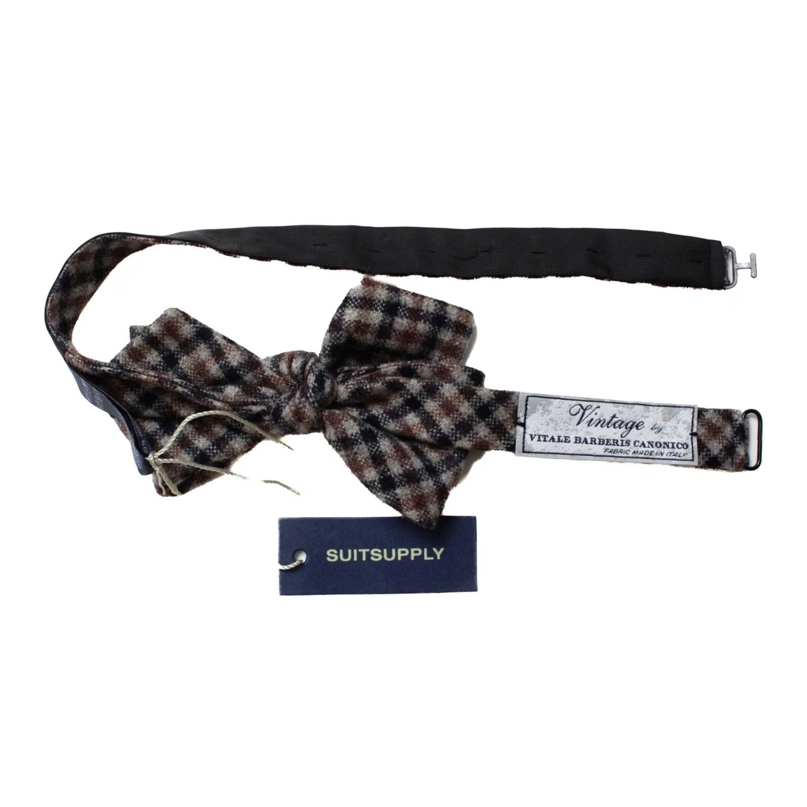 Suitsupply Suitsupply Check Pink Bow Tie Men's ONE SIZE Wool Silk Adjustable Tied Formal Size ONE SIZE - 3 Thumbnail