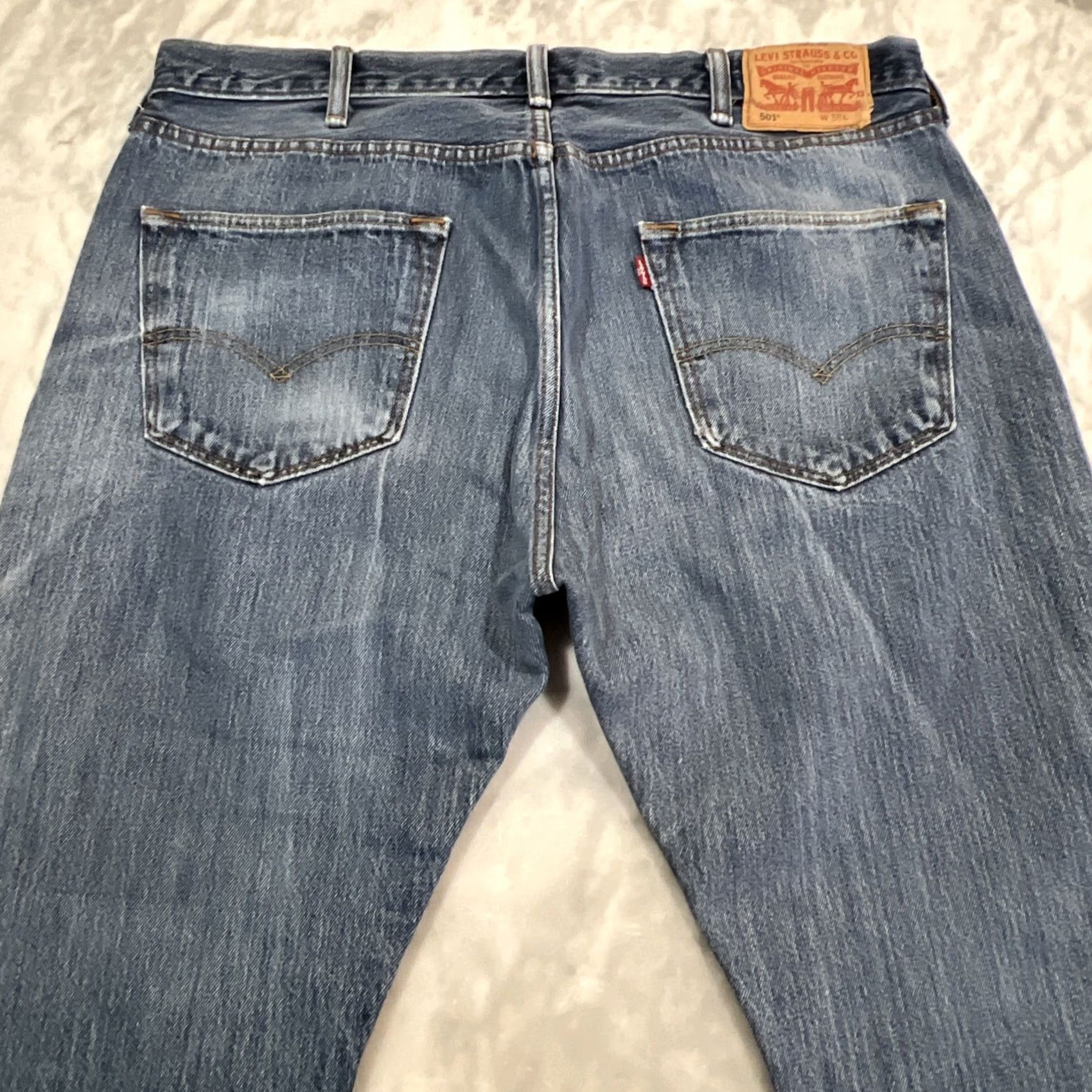 Levi's Levi’s 501 Jeans Men’s 38x30 Button Fly Blue Thrashed 90s USA Size US 38 / EU 54 - 7 Thumbnail