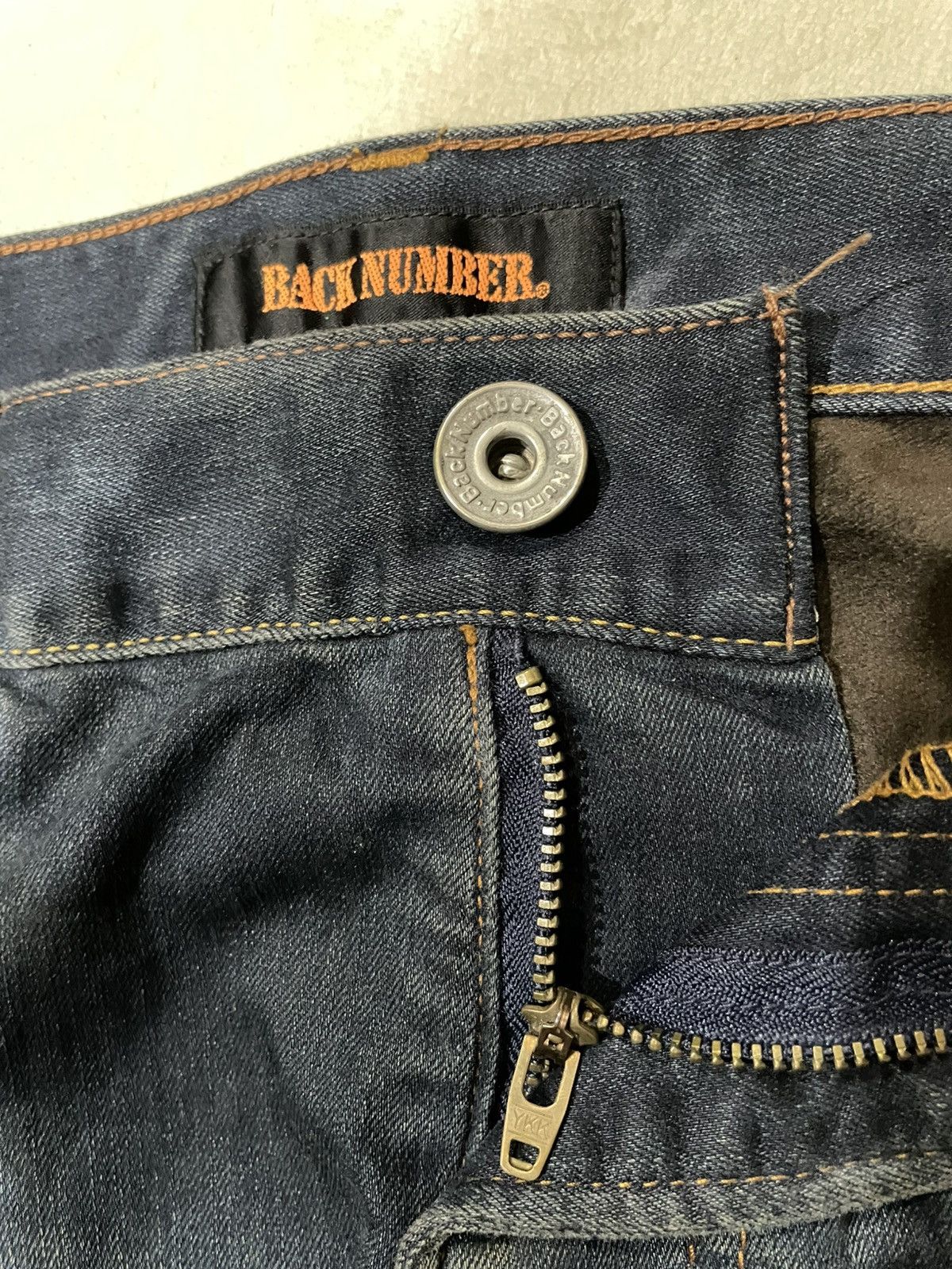 Japanese Brand Vintage BackNumber Distressed Faded Dark Blue Jeans Size US 37 - 7 Thumbnail