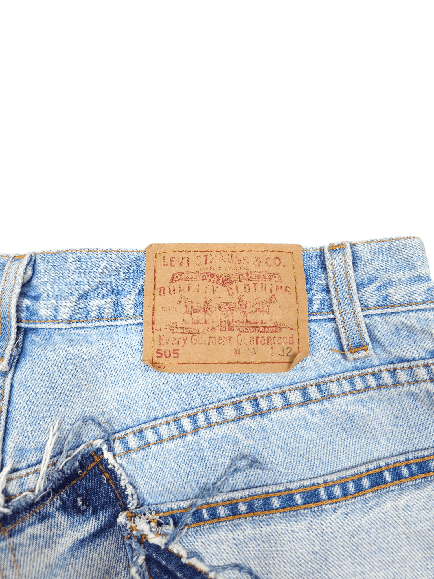 Japanese Brand × Levi's × Vintage 💎 34/32 Vintage Levi’s 505 Custom Patchwork Denim Jeans Size US 34 / EU 50 - 23 Thumbnail