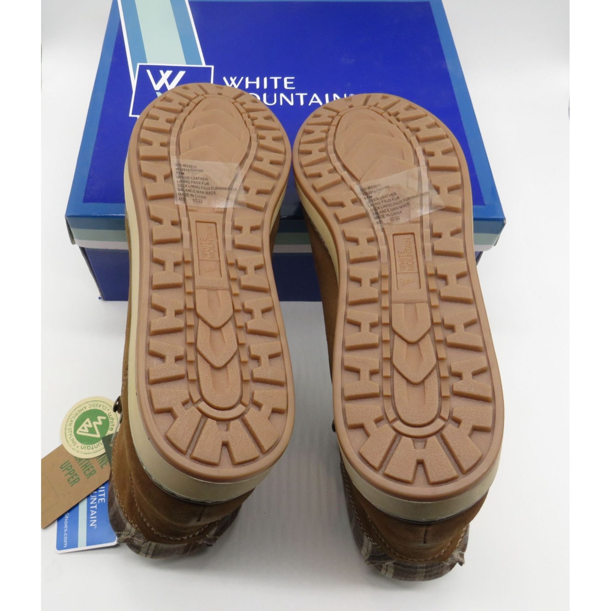 Other White Mountain Brown Plaid High-Top Lace-Up Boots Faux Fur L Size US 11 / IT 41 - 4 Thumbnail