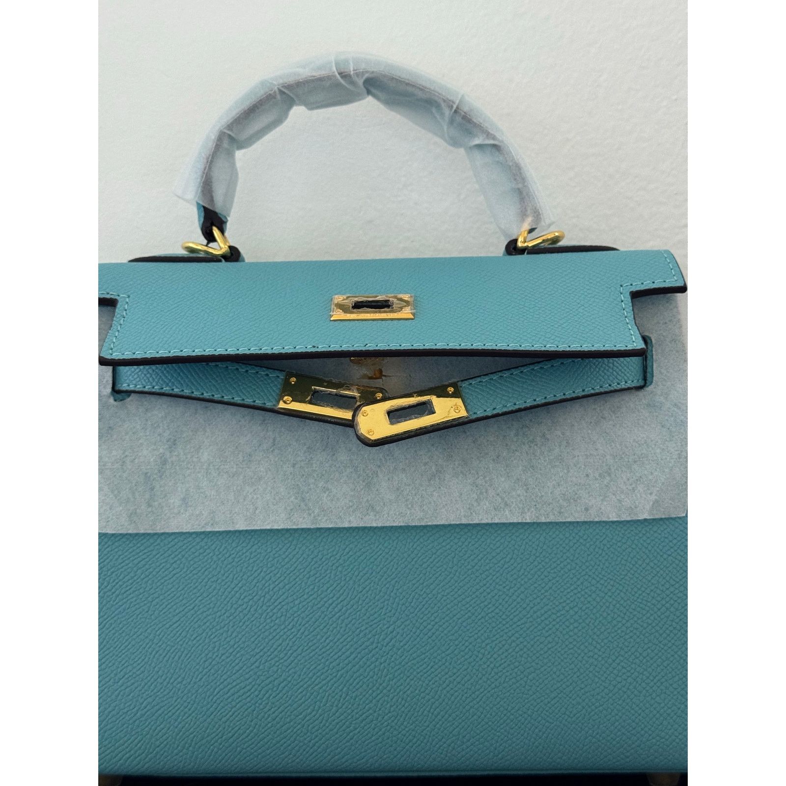 Other Aqua Blue “Kelly-Style” Top Handle Bag Size ONE SIZE - 3 Thumbnail