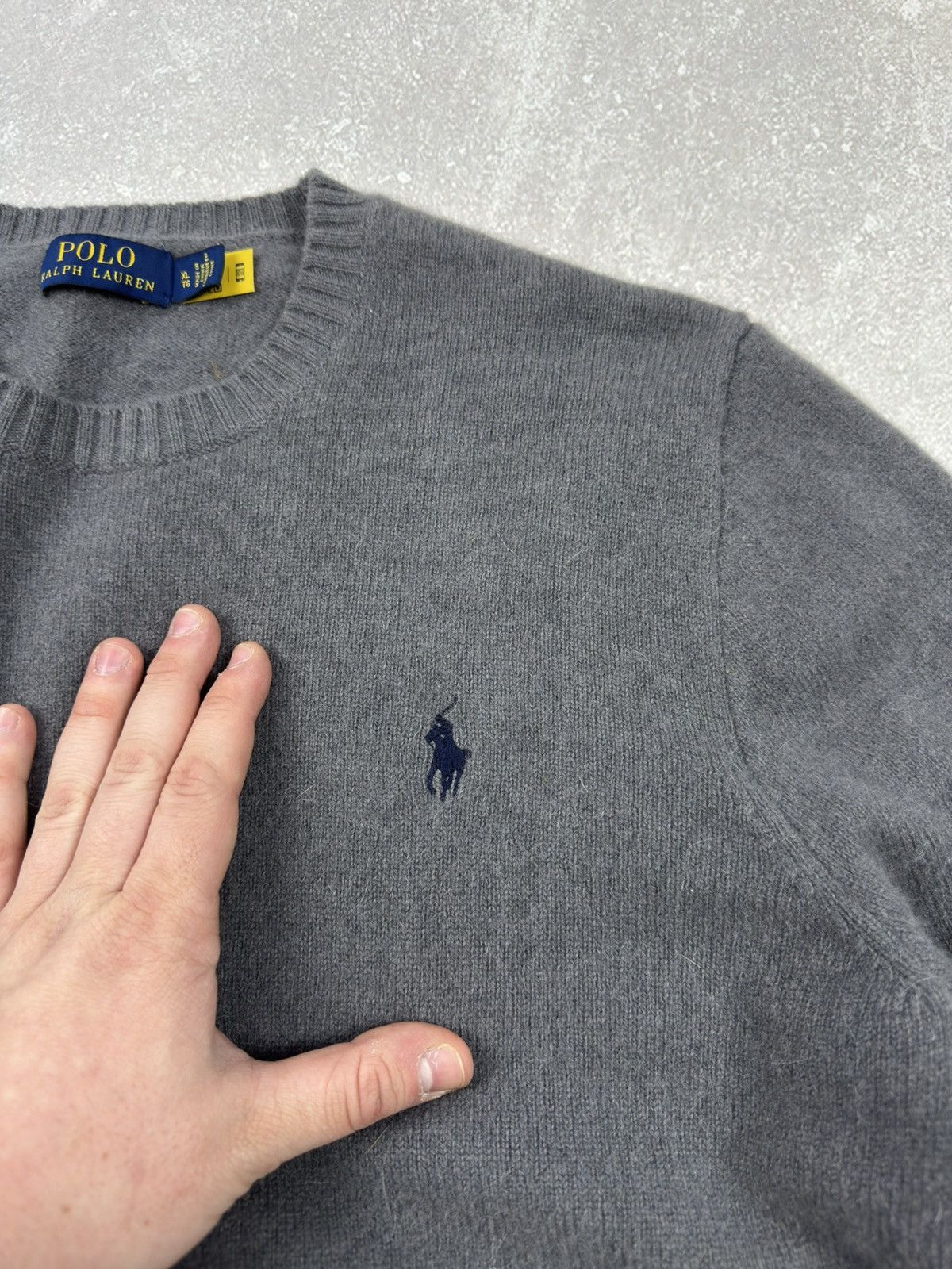 Polo Ralph Lauren Polo Ralph Lauren Wool Alpaca Hair Grey Sweater Crew Neck Size US XL / EU 56 / 4 - 8 Thumbnail
