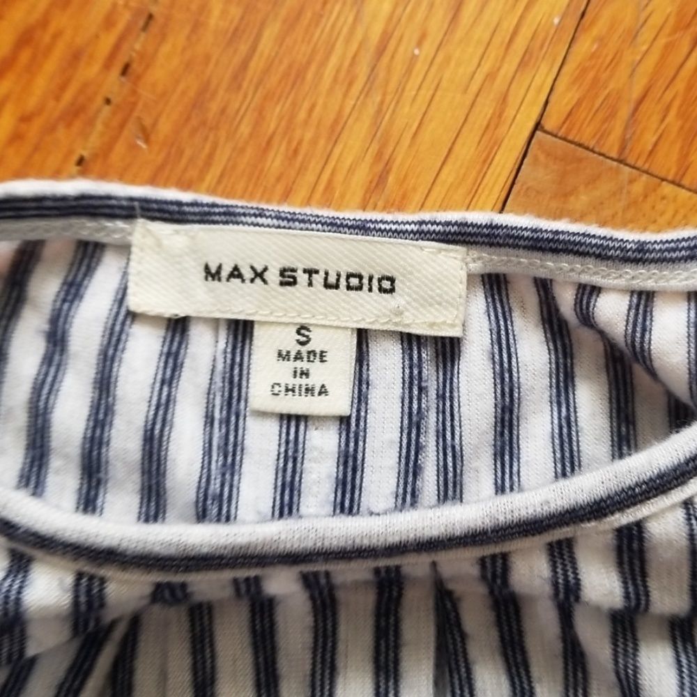 Other Max Studio Ladies Size Small Blue & White Striped Cold Shoul Size S / US 4 / IT 40 - 5 Thumbnail