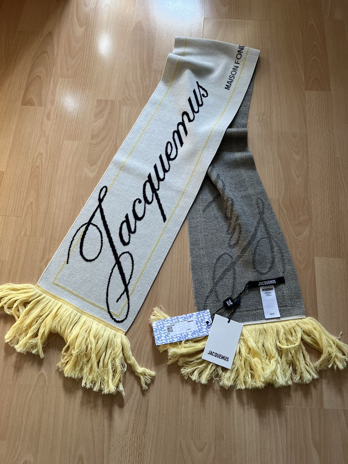 Jacquemus Jacquemus big yellow liga Script font merino wool scarf Size ONE SIZE - 1 Thumbnail