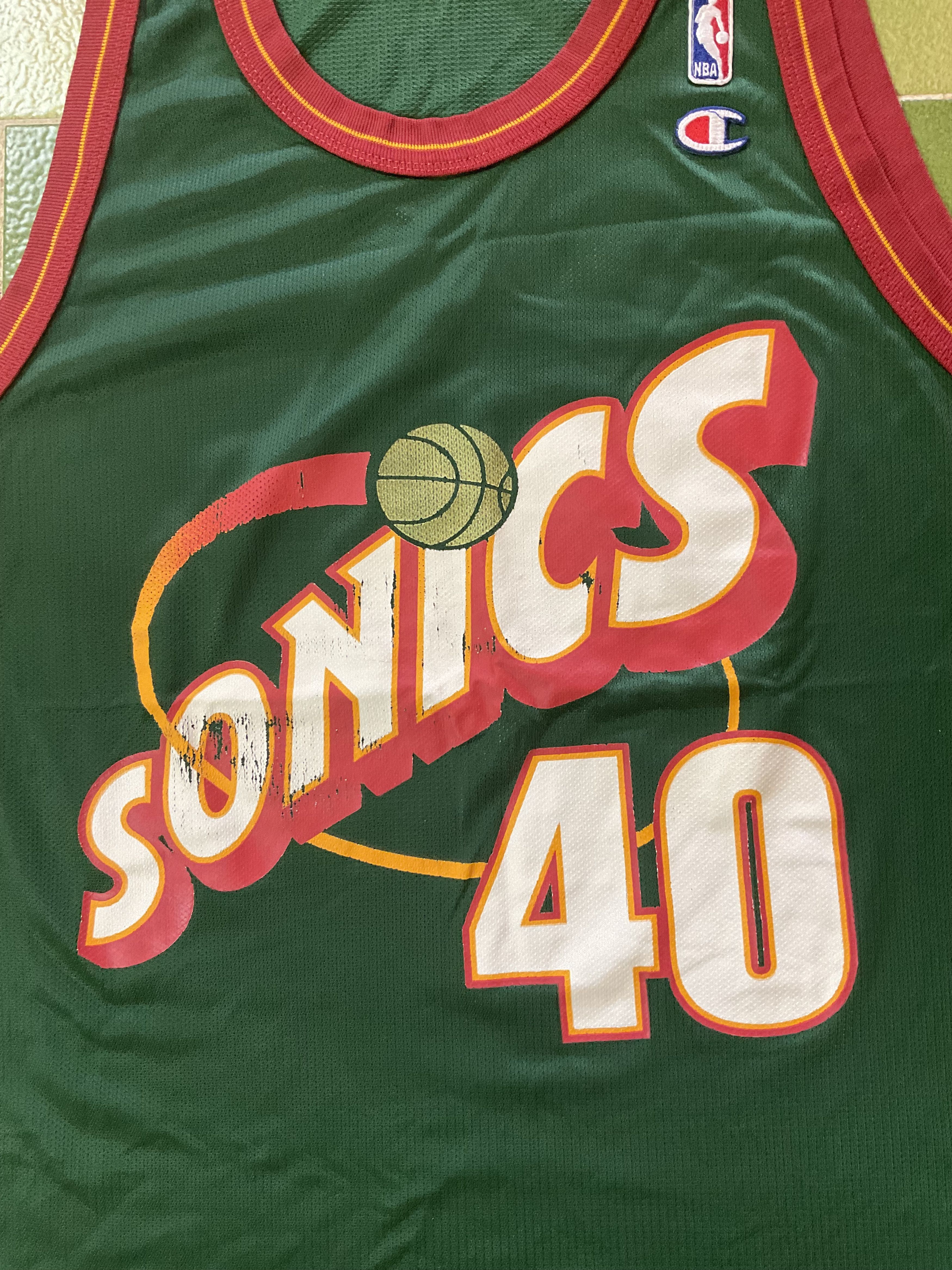 Champion Vintage Seattle SuperSonics #40 Shawn Kemp Basketball Jersey Size US L / EU 52-54 / 3 - 3 Thumbnail