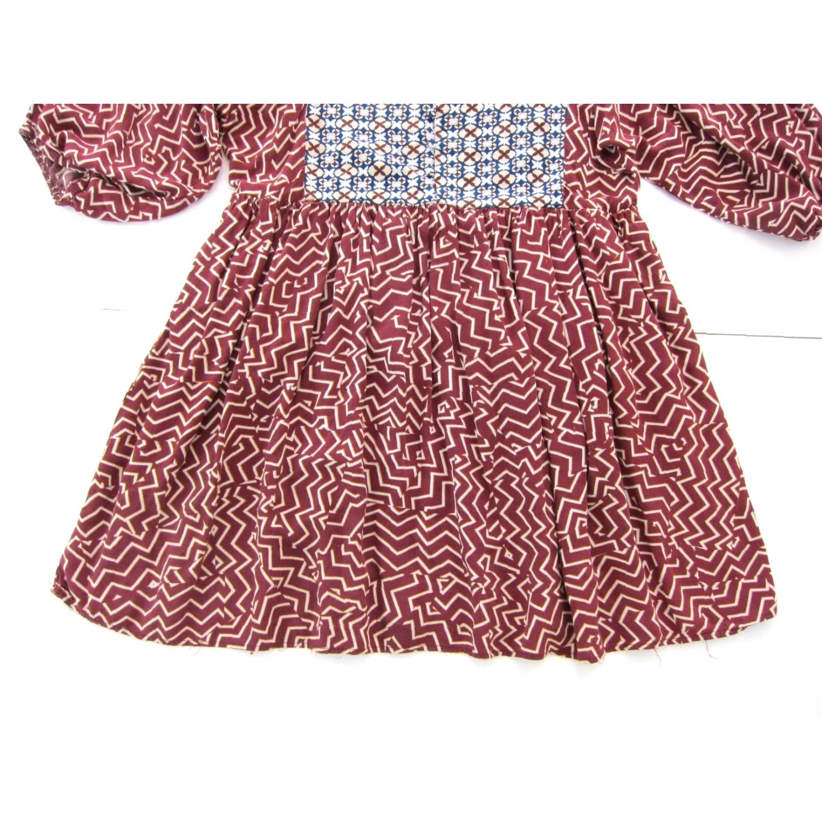 Vintage Hayden Los Angeles 100% Rayon Red Floral Geometric Tunic Smock Dress L - Vintage? (No) Size L / US 10 / IT 46 - 6 Thumbnail