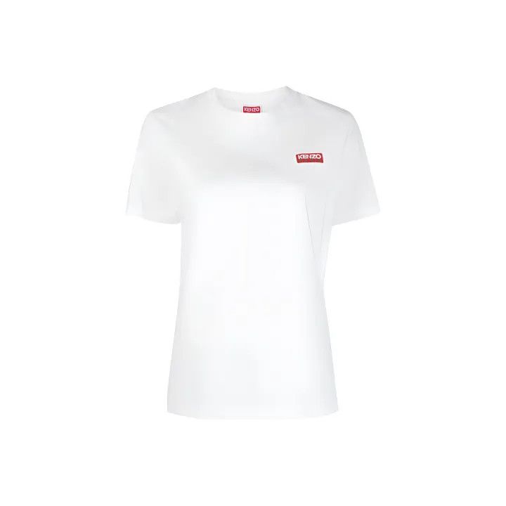 Kenzo Kenzo Casual White Logo Print T-Shirt for Women 0079 Size S / US 4 / IT 40 - 1 Thumbnail