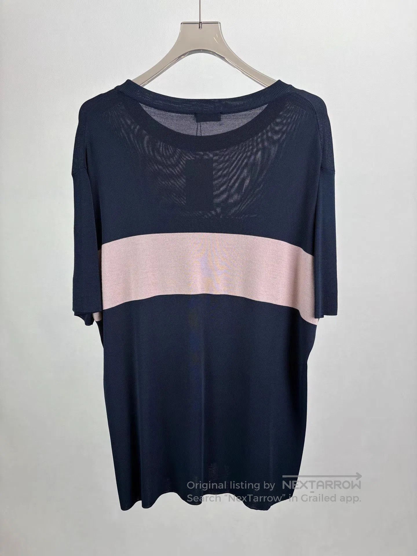 Dior Blue Short Sleeve Striped Knit Top XXL. Size US XXL / EU 58 / 5 - 2 Thumbnail