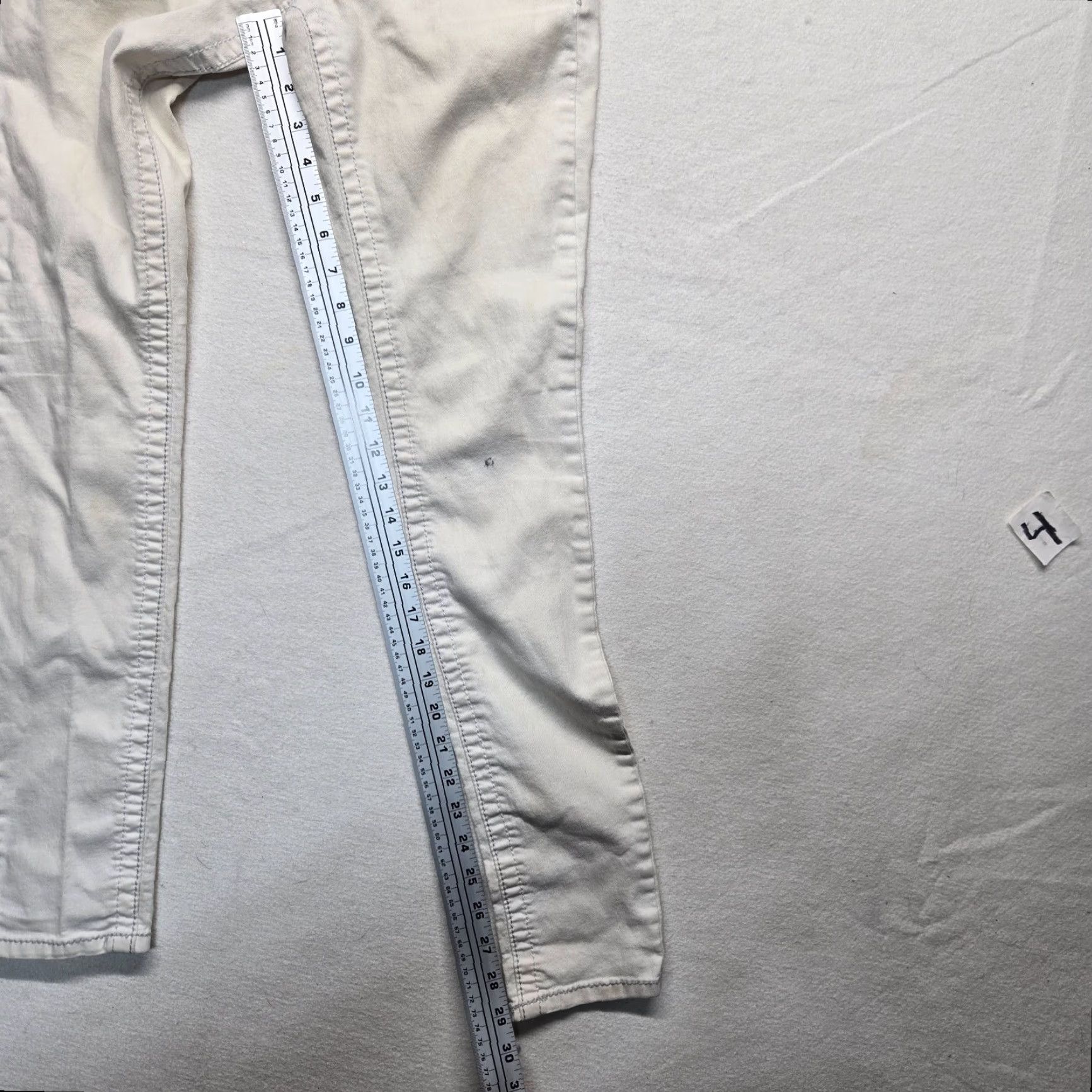 Denime Grane White Denim Jeans Straight Junior Size 1 Size 25" / US 0 / IT 36 - 6 Thumbnail