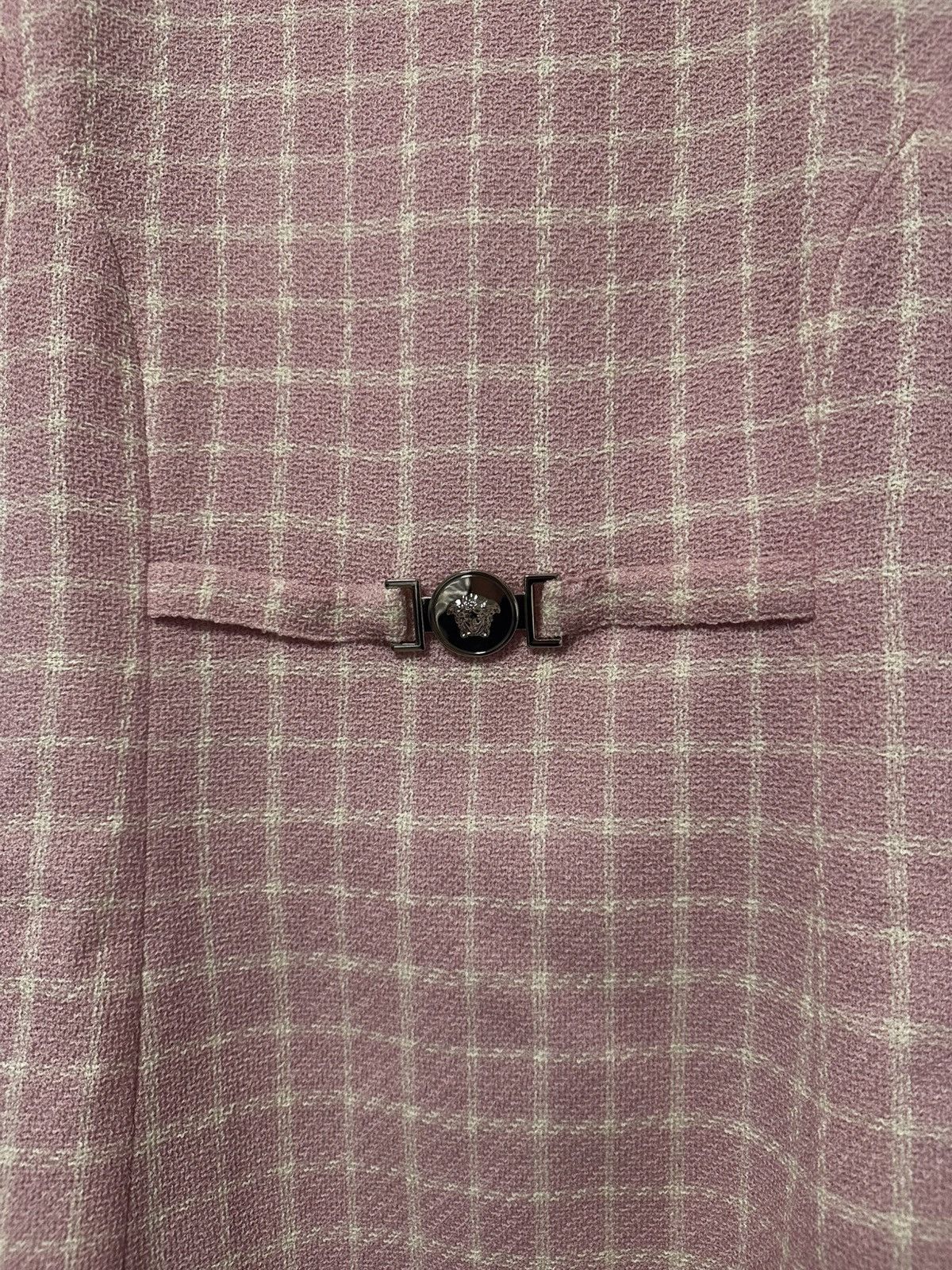 Versace Versace Pink Check Mini Dress Size XL / US 12-14 / IT 48-50 - 3 Thumbnail