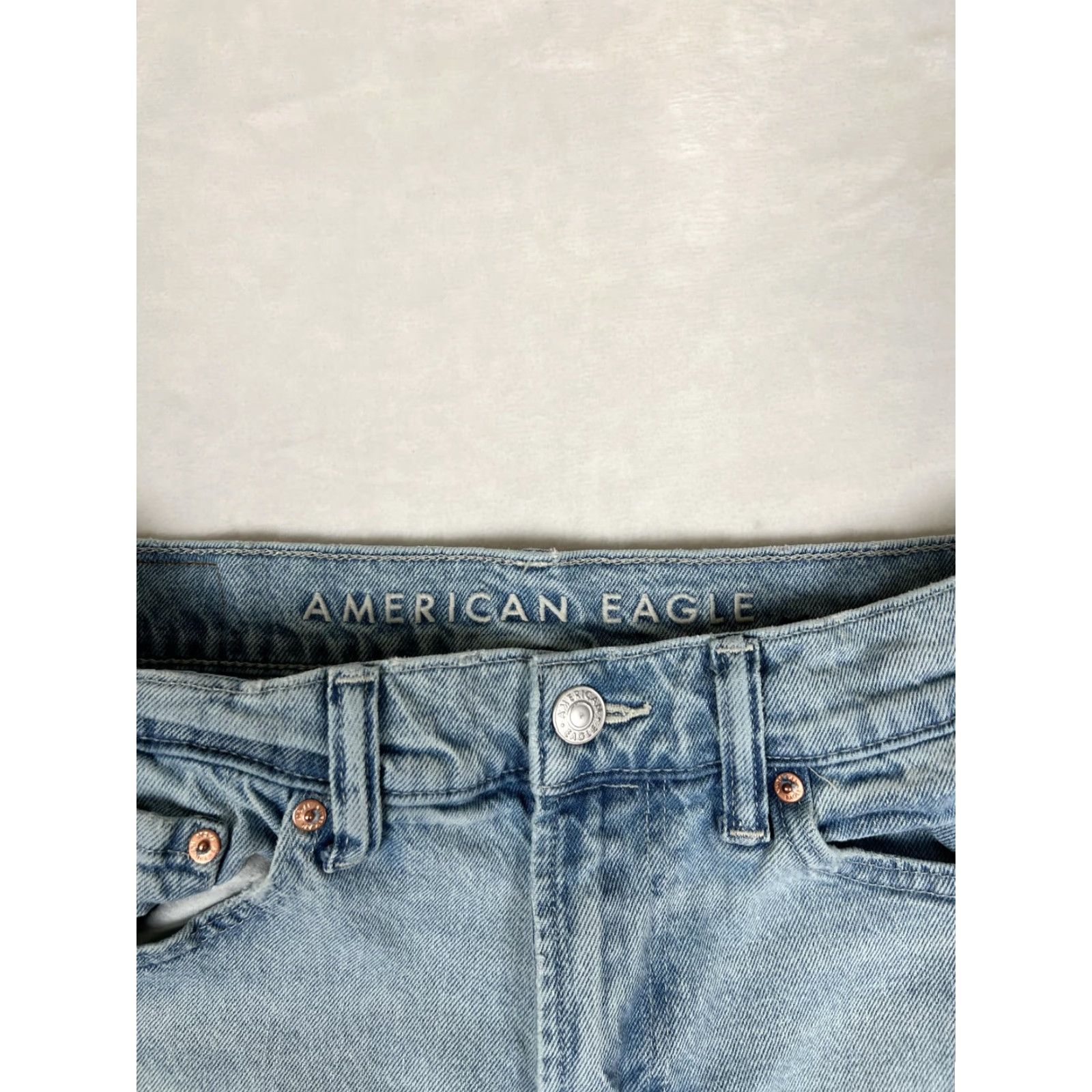 American Eagle Outfitters American Eagle Jeans Mens 30x32 Blue Original Straight Light Wash Denim Size US 30 / EU 46 - 3 Thumbnail