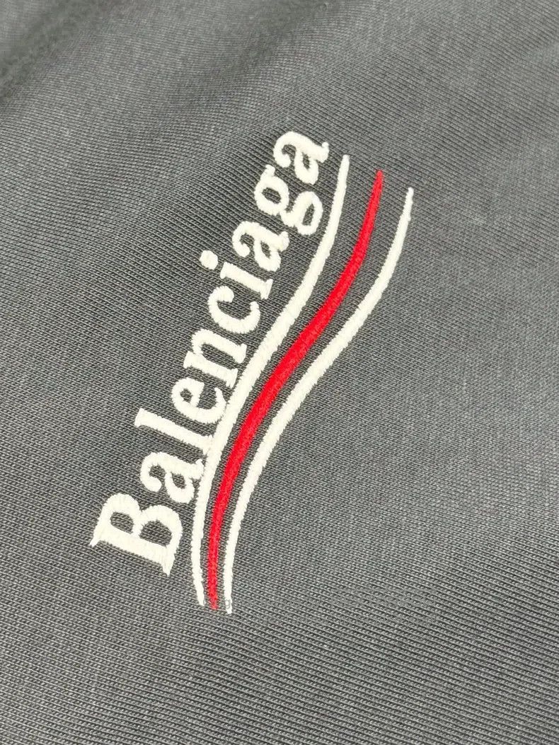 Balenciaga Balenciaga Embroidered Cola Logo Gray-Blue Round Neck Shor Size US M / EU 48-50 / 2 - 5 Thumbnail