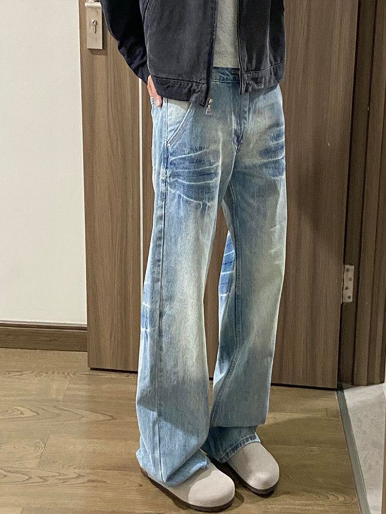 Japanese Brand Men's American street cleanfit scimitar flared washed jeans Size US 32 / EU 48 - 3 Thumbnail