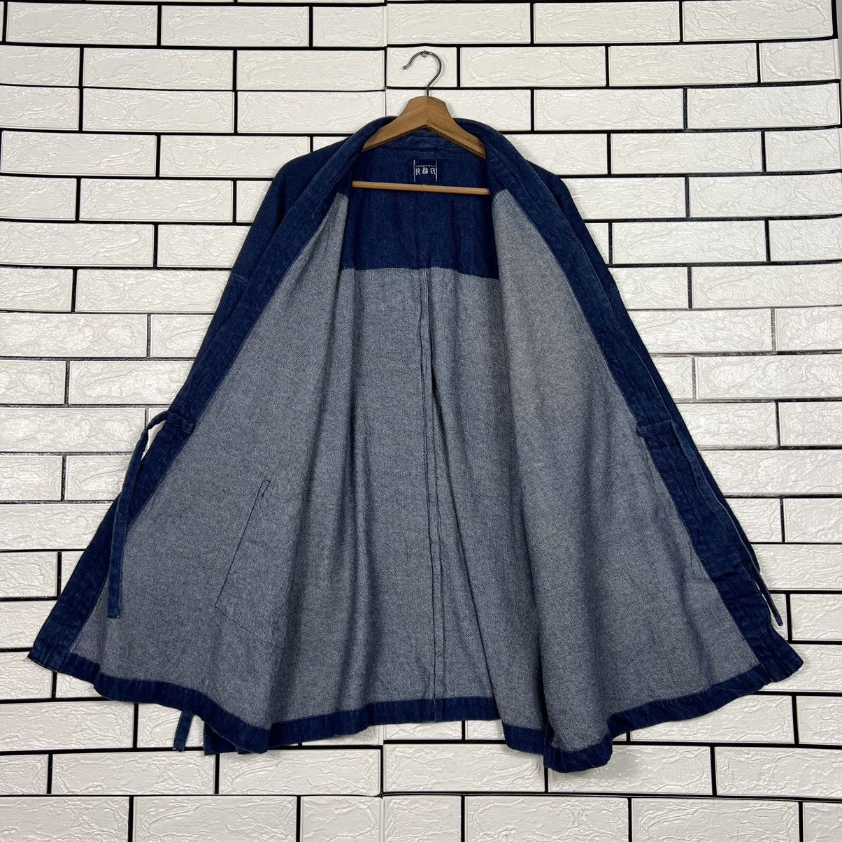 Japanese Brand Vintage KIMONO Blue Indigo Denim Hanten Jacket #4053-C184 Size US L / EU 52-54 / 3 - 11 Thumbnail