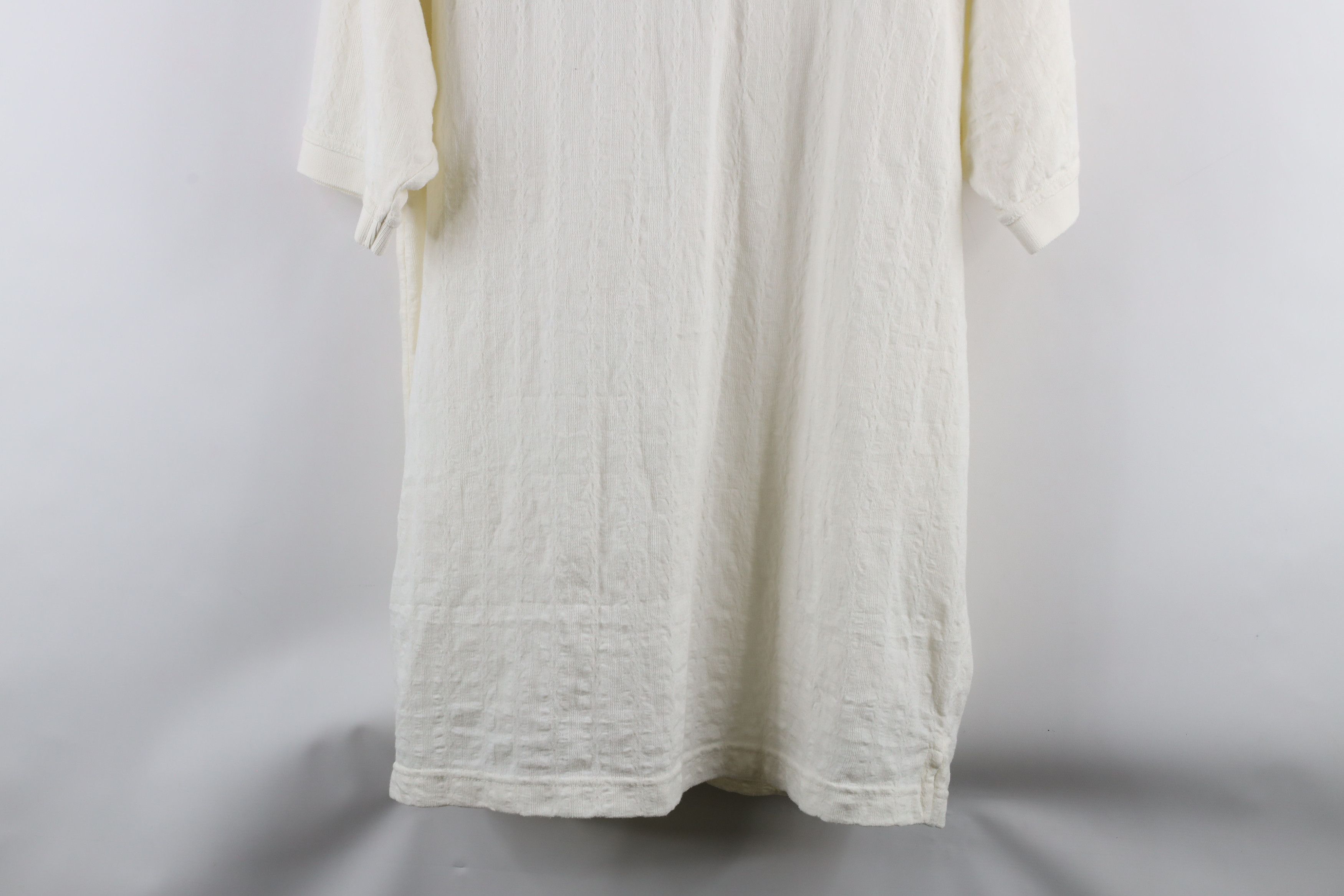 Vintage Vintage 90s Streetwear Ribbed Knit Collared Golf Polo White Size US L / EU 52-54 / 3 - 8 Thumbnail