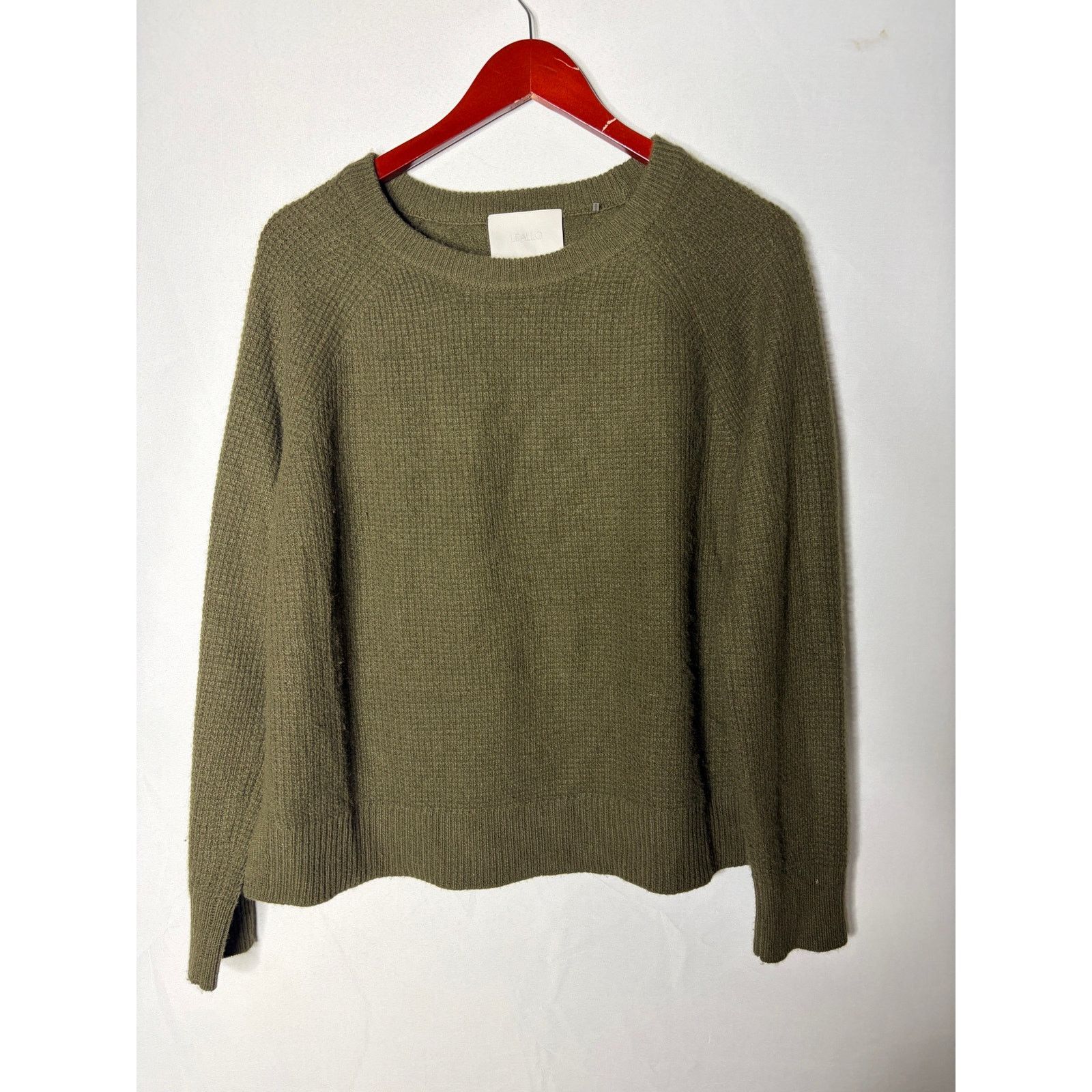 Other Leallo olive green khaki crewneck 100% cashmere sweater sz M Size M / US 6-8 / IT 42-44 - 1 Thumbnail