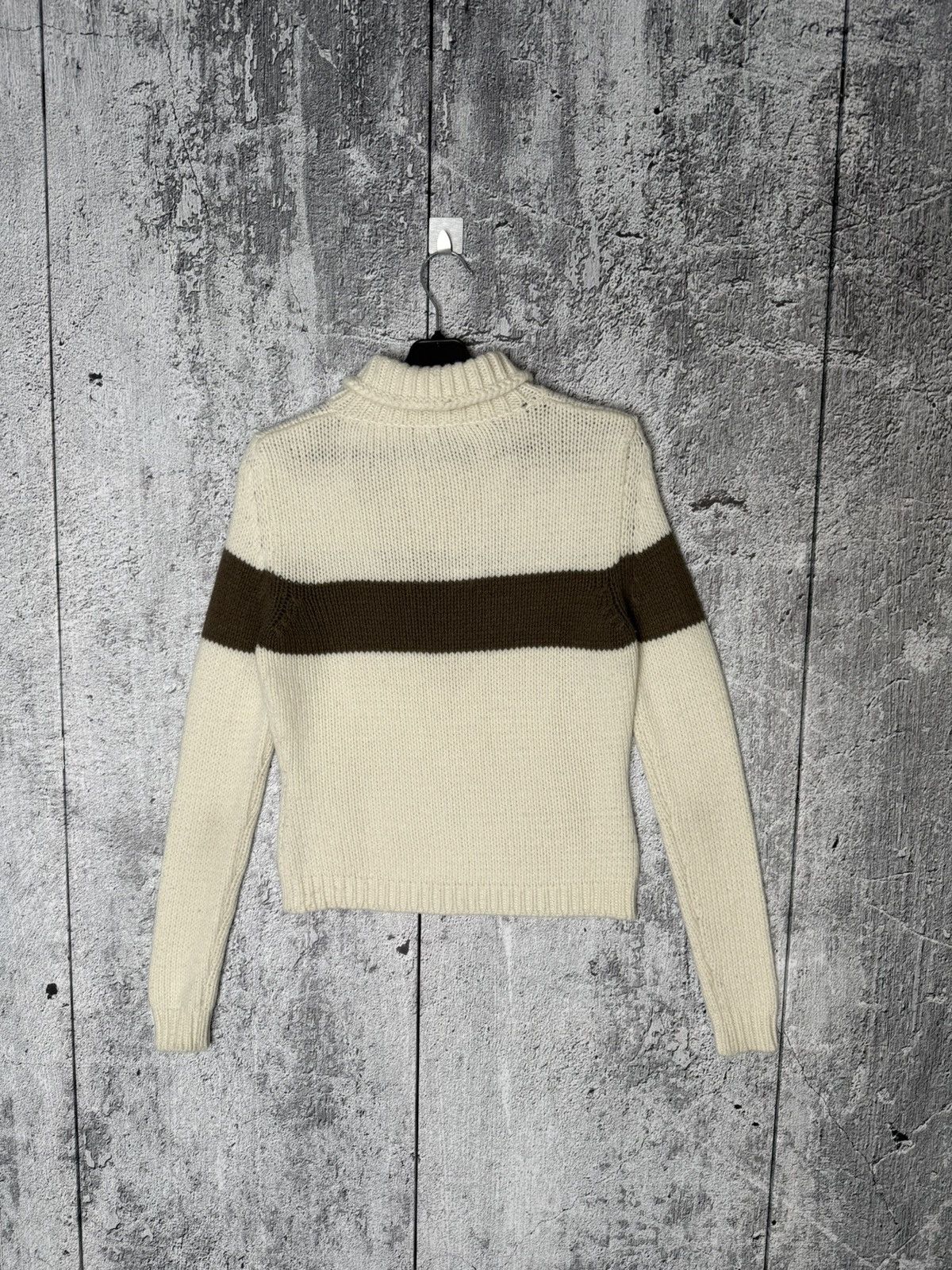Vintage Luis Trenker Cream Wool Blend Knitted Shawl Collar Sweater Size XS / US 0-2 / IT 36-38 - 8 Thumbnail
