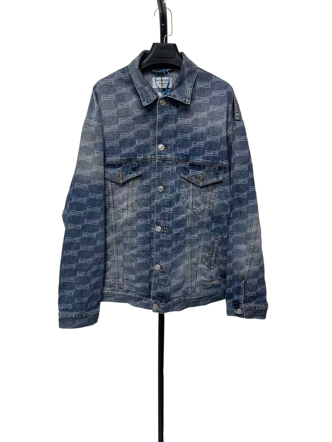 Balenciaga Balenciaga All-Over Logo Denim Jacket Size M Size US M / EU 48-50 / 2 - 1 Thumbnail