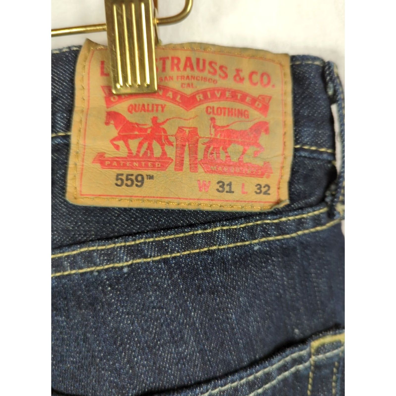Levi's VINTAGE None Levi's Jeans 559 31x32 Blue Denim Straight 5-Pocket Regular Mens Pants Dark Wash Blue Jeans Size US 31 - 6 Thumbnail