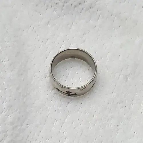 Other Silver Black Enamel Cross Ring Size - 11.50 - RGN -766 Size ONE SIZE - 4 Thumbnail