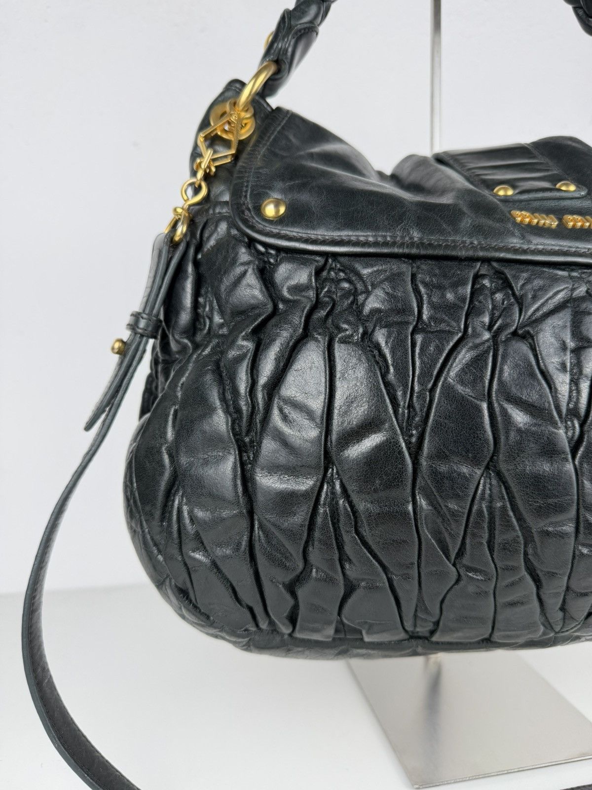Miu Miu Miu Miu matelasse pleated leather coffer bag in deep green Size ONE SIZE - 8 Thumbnail