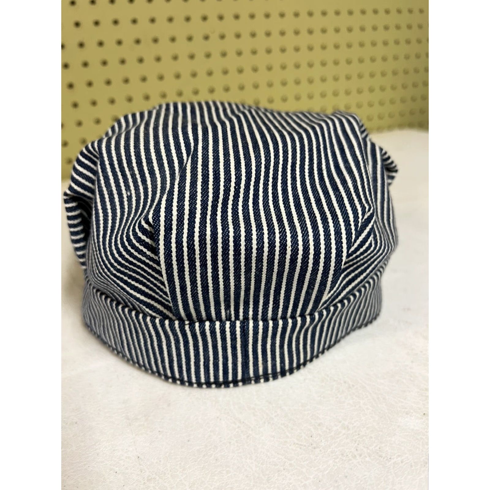 Vintage VINTAGE United Hatter Cap & Millery Hat Conductor Ball Train Striped Denim Cotton Blue Small Unisex Adults Men Women Cap & Millery Conductor Hat Size ONE SIZE - 3 Thumbnail
