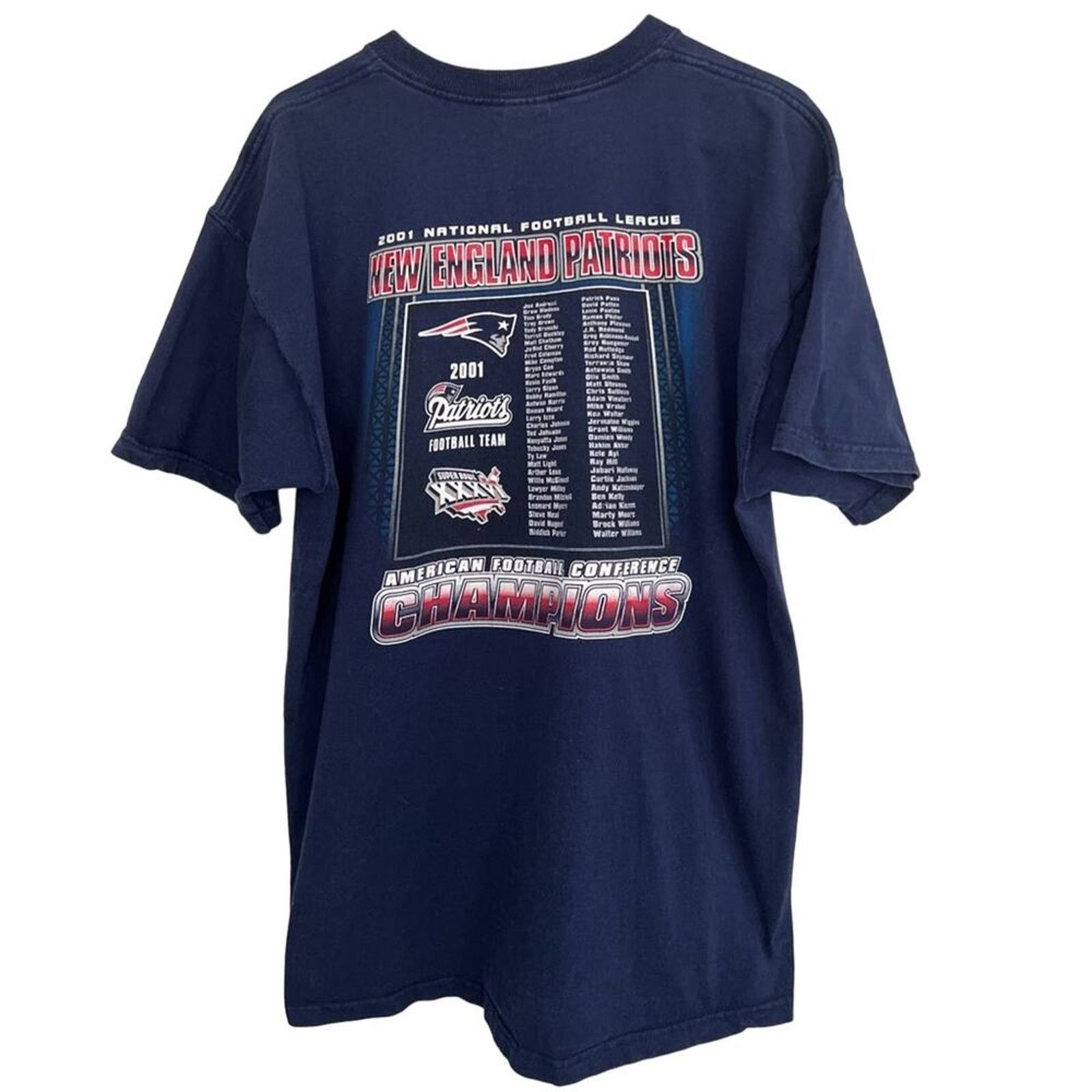 Fruit Of The Loom Vintage New England Patriots Champions T-Shirt 2001-2002 Size US XL / EU 56 / 4 - 2 Thumbnail