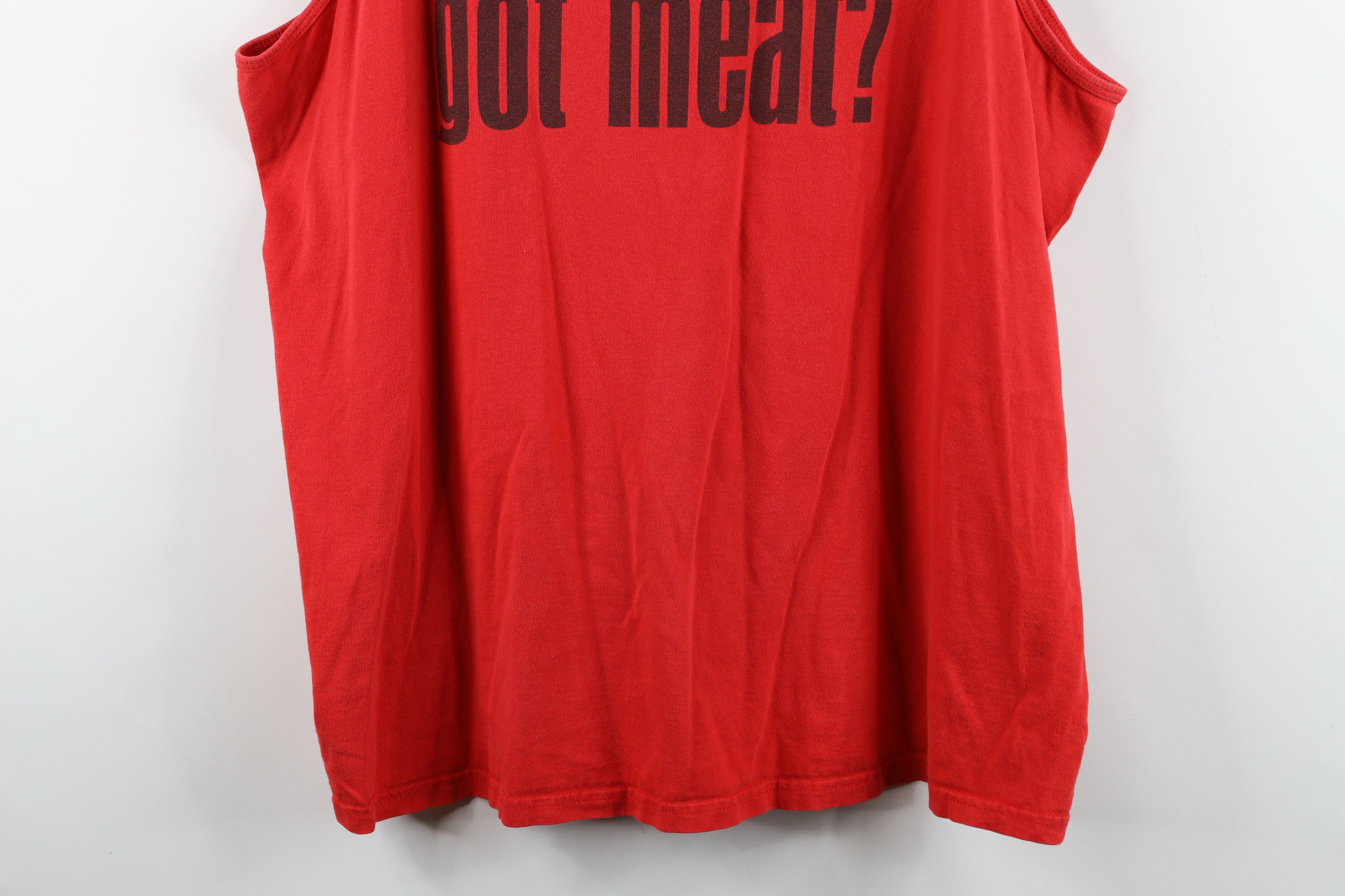 Vintage Vintage 90s Spell Got Meat Carnivore Tank Top T-Shirt Red Size US XXL / EU 58 / 5 - 3 Thumbnail